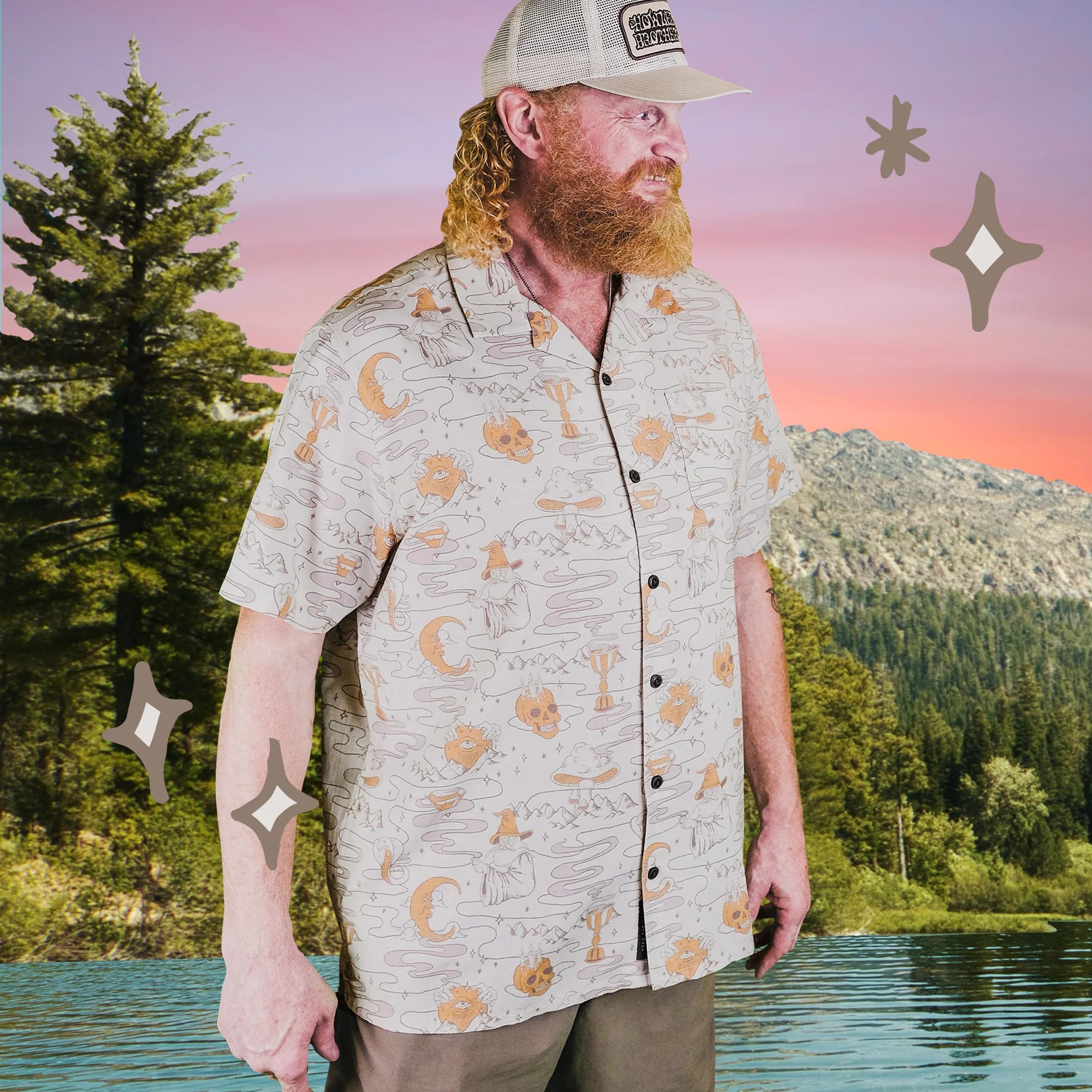 Howler Bros. Monoloha Shirt- Magical Maneuvers: Sand