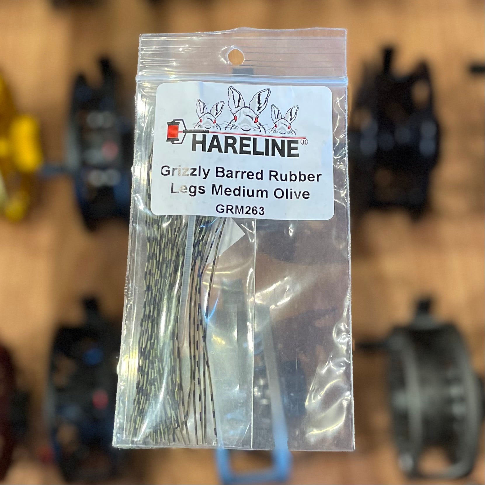 Hareline Grizzly Barred Rubber Legs - Medium