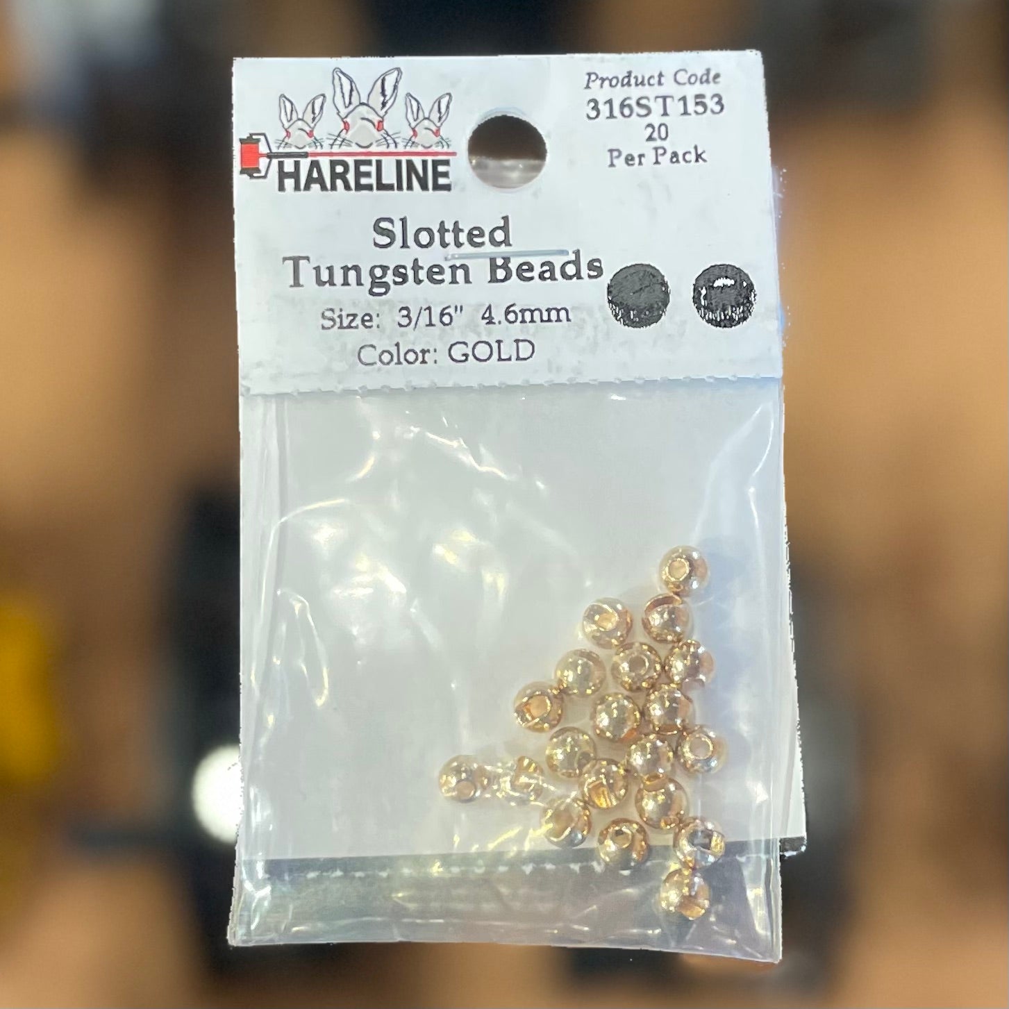 Hareline 3\16" 4.6mm Slotted Tungsten Beads 20 Pack