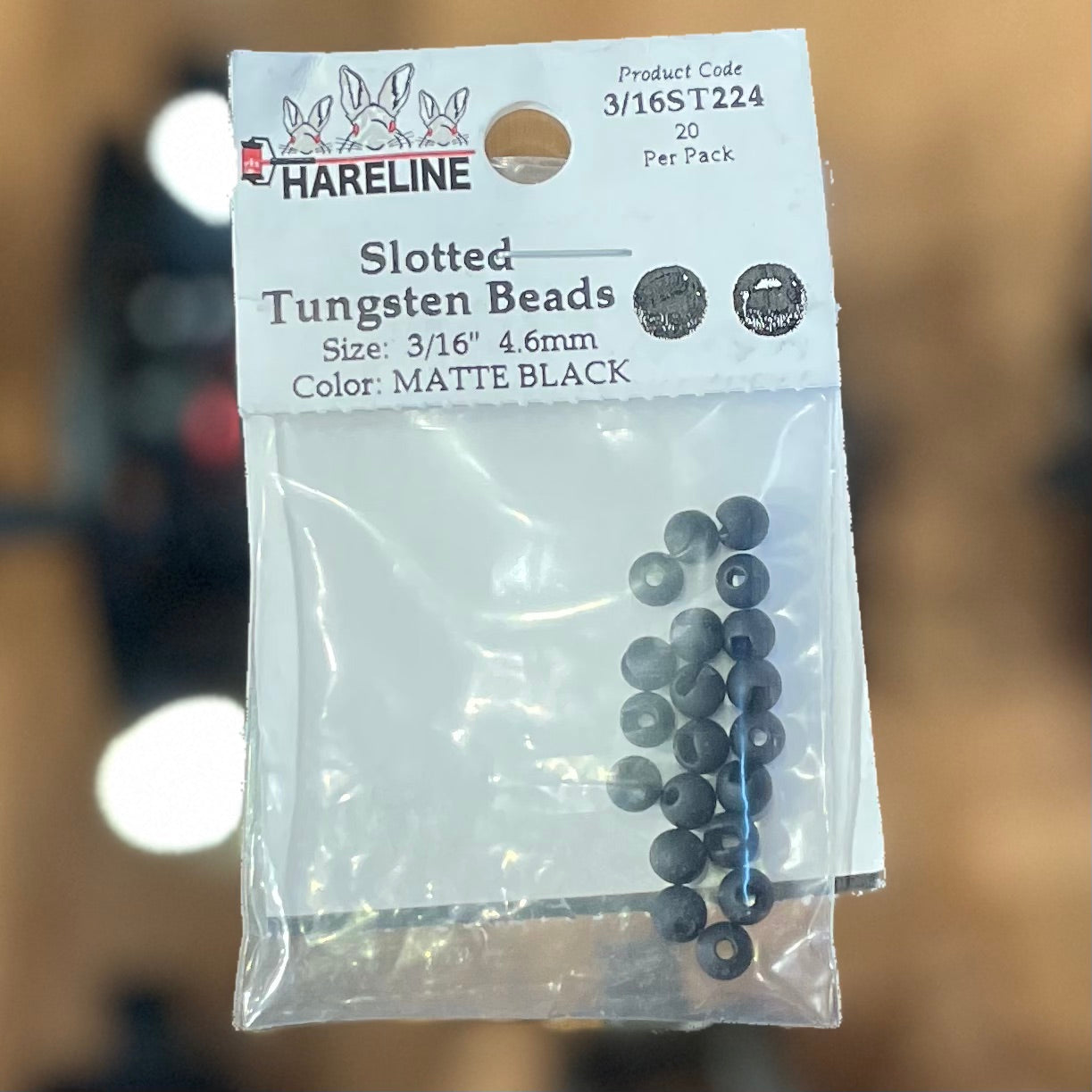 Hareline 3\16" 4.6mm Slotted Tungsten Beads 20 Pack