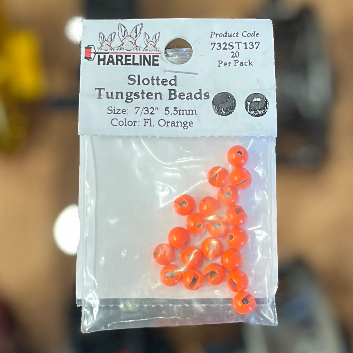 Hareline 7\32" 5.5mm Slotted Tungsten Beads 20 Pack