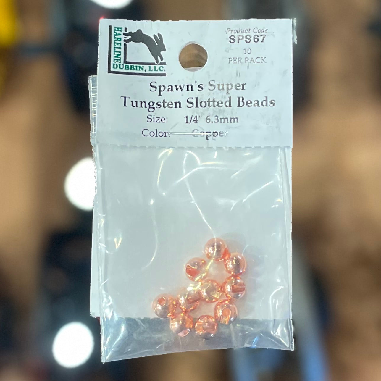 Hareline Spawn's Super Tungsten Slotted Beads - 1\4" 6.3mm