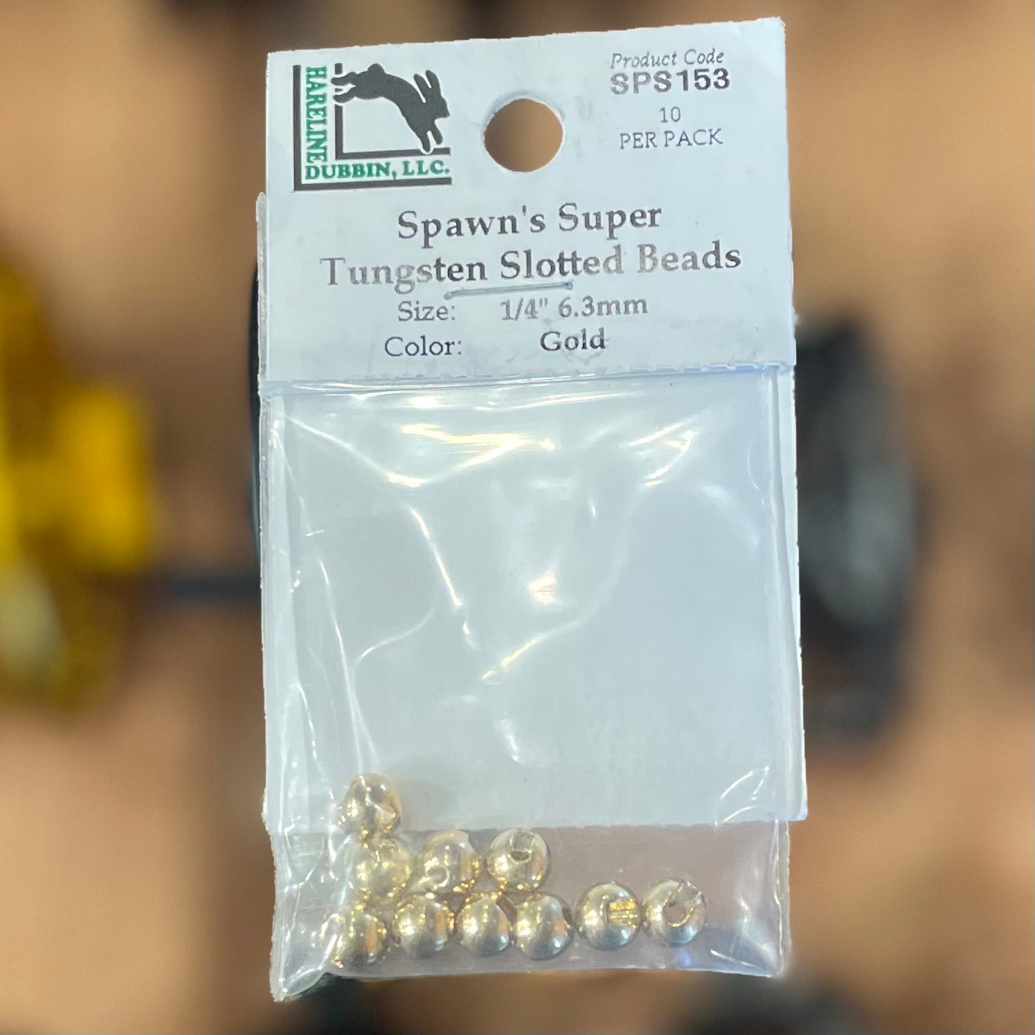 Hareline Spawn's Super Tungsten Slotted Beads - 1\4" 6.3mm