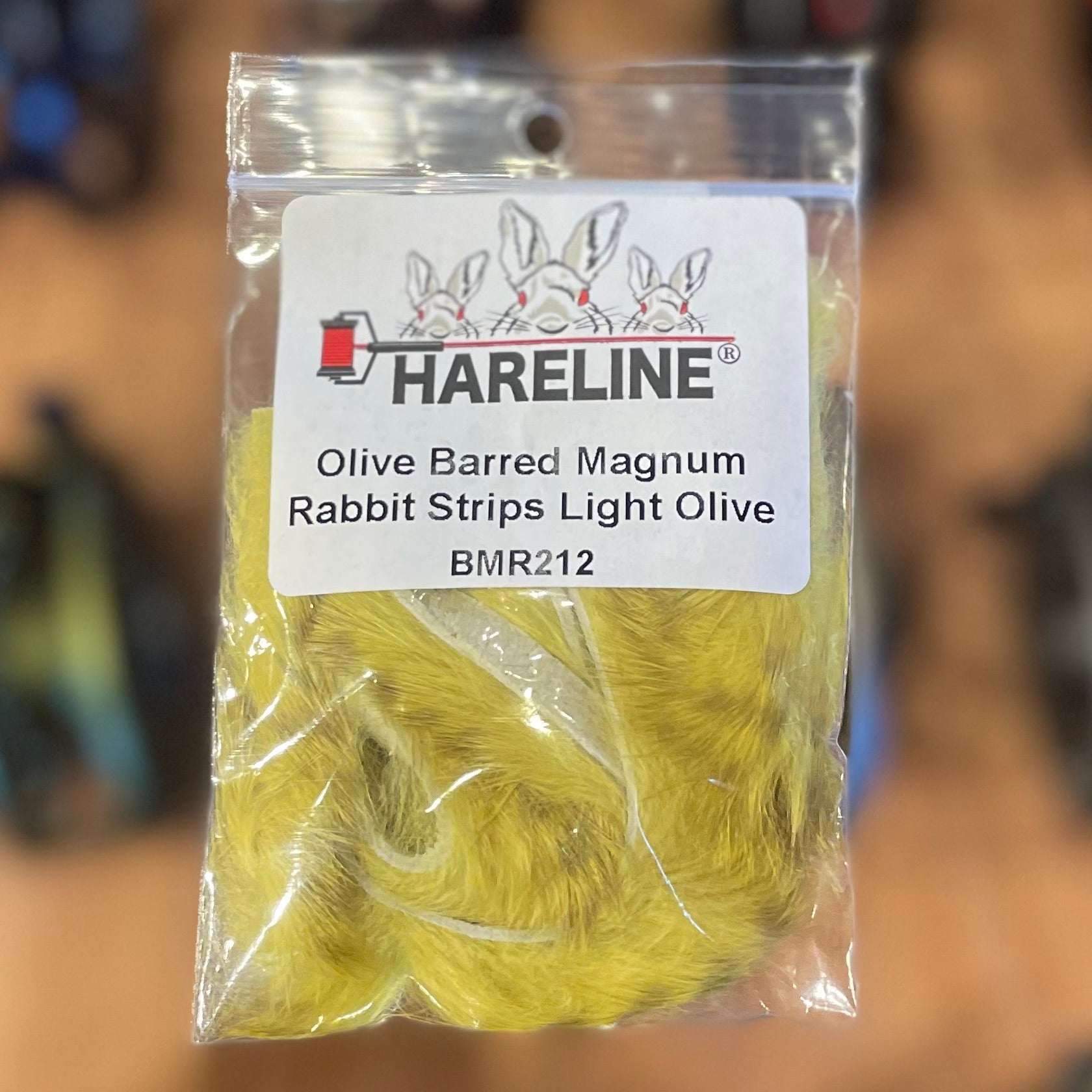 Hareline Olive Barred Magnum Rabbit Strips