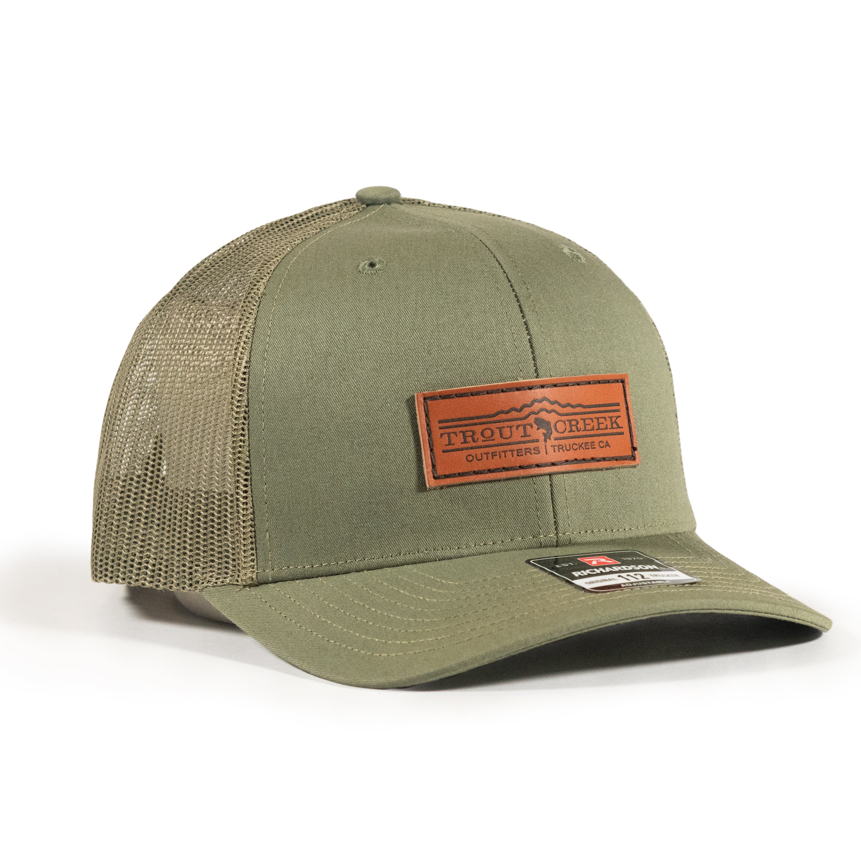 TCO Trucker Leather Patch - Olive