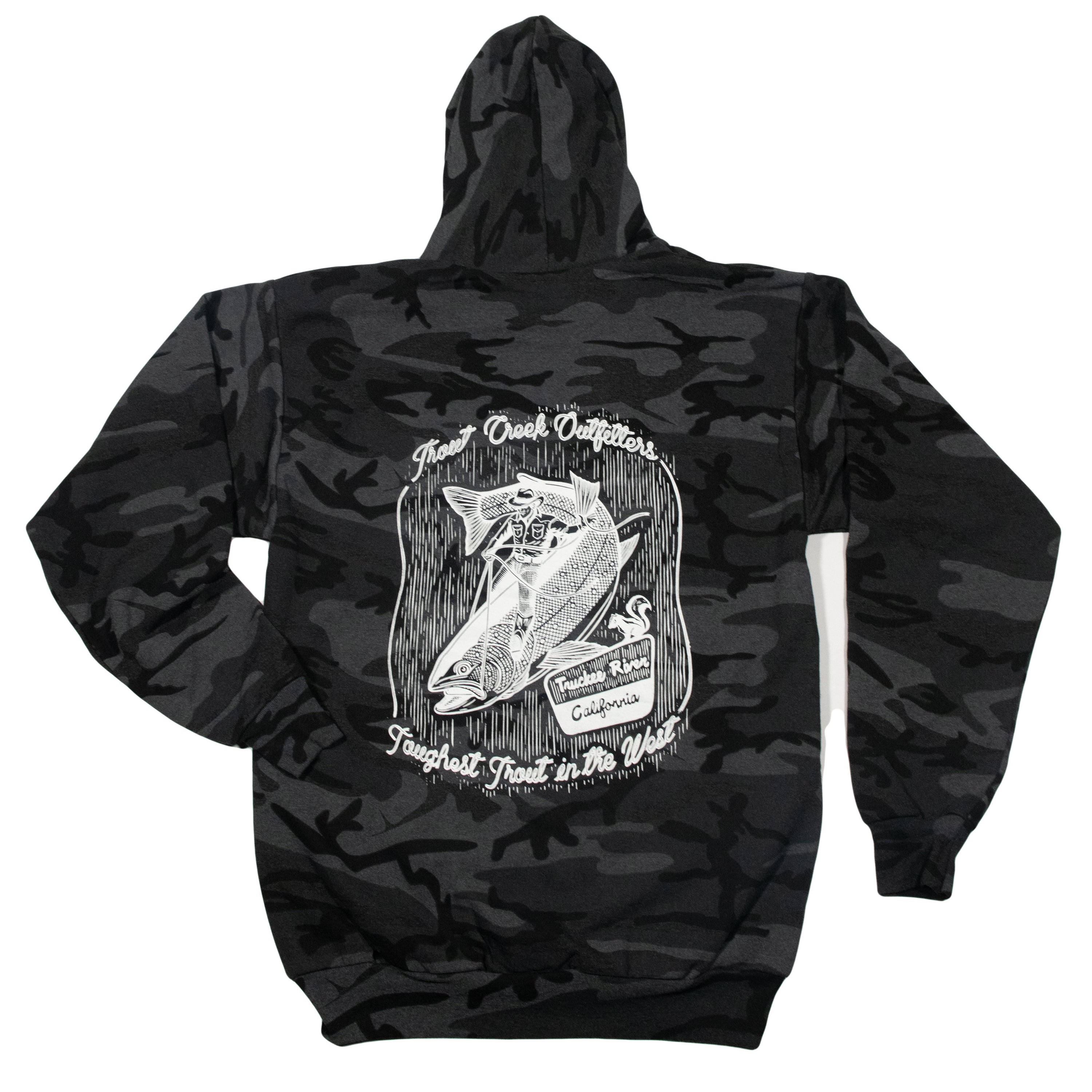 Toughest Trout Hoodie - Black Heather Camo