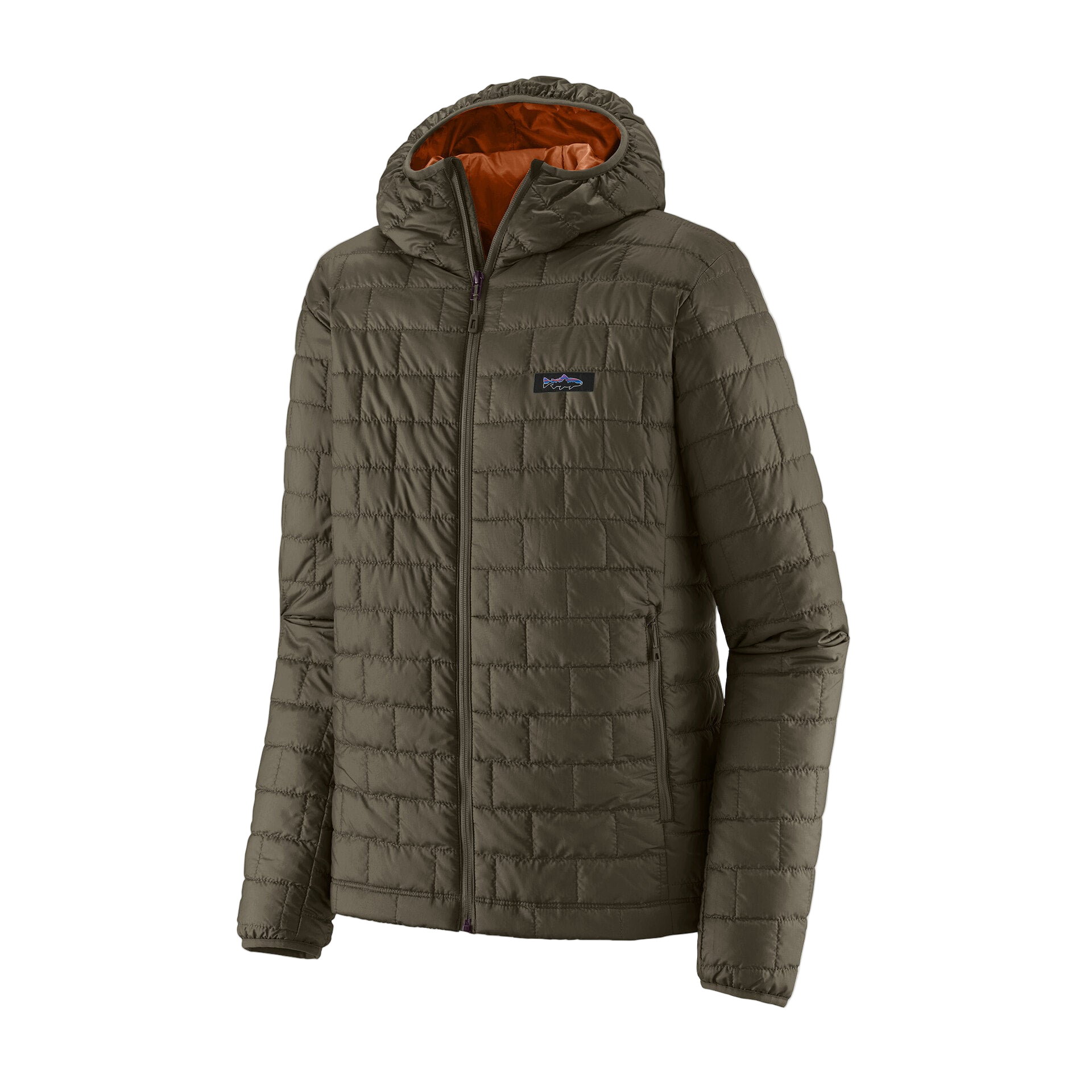 Patagonia Men's Nano Puff- Fitz Roy Trout Hoody- Pine Needle Green